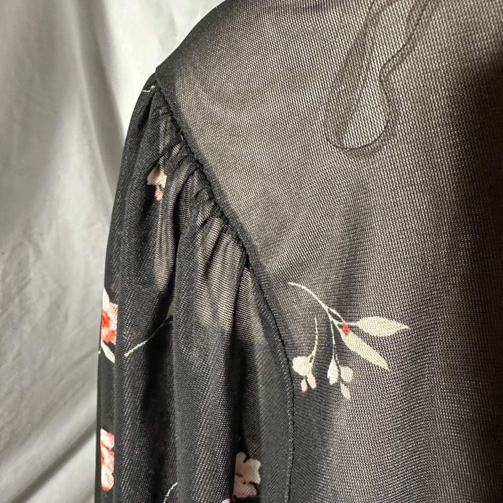Siren Lily Plus 1X Sheer Floral Boho Top Black Feminine Romantic Chiffon Blouse - Picture 8 of 9